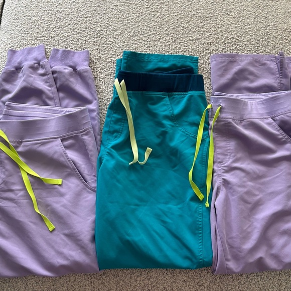 Figs Lavender and Teal scrub bottoms - Picture 1 of 1